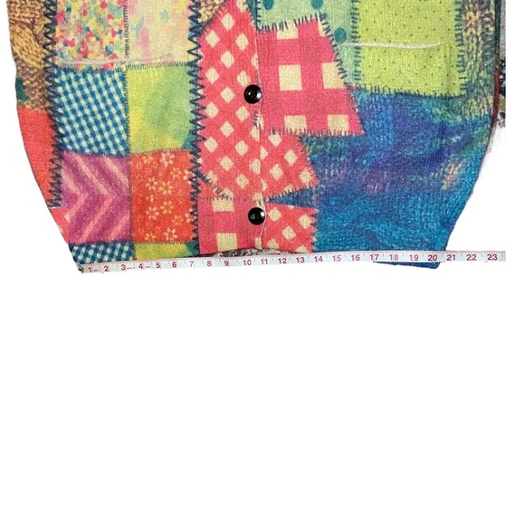 NWT YESNO Cottagecore Patchwork Cardigan Cotton Wool Kantha Button 3XL Colorful - Picture 7 of 7